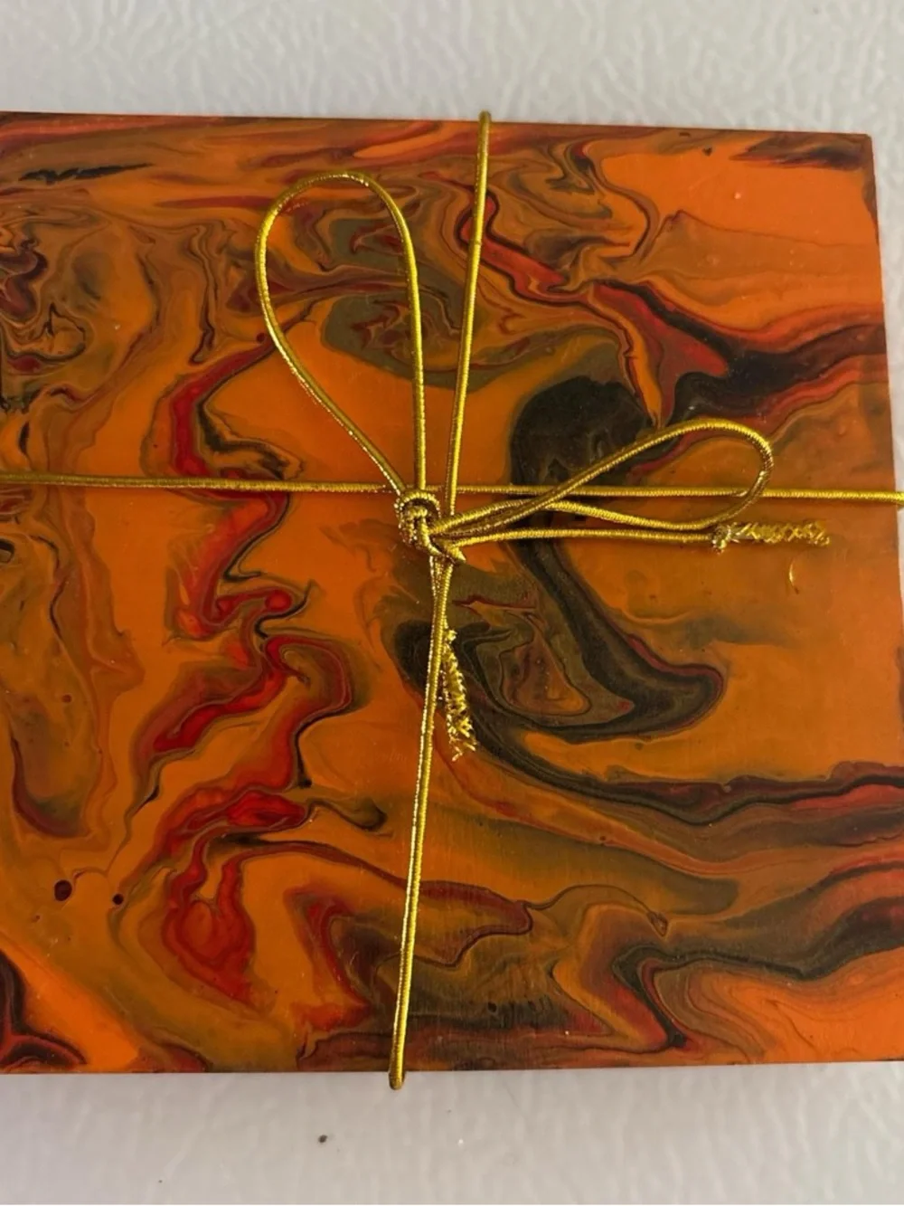 4 Handmade Resin Marble Effect Coasters